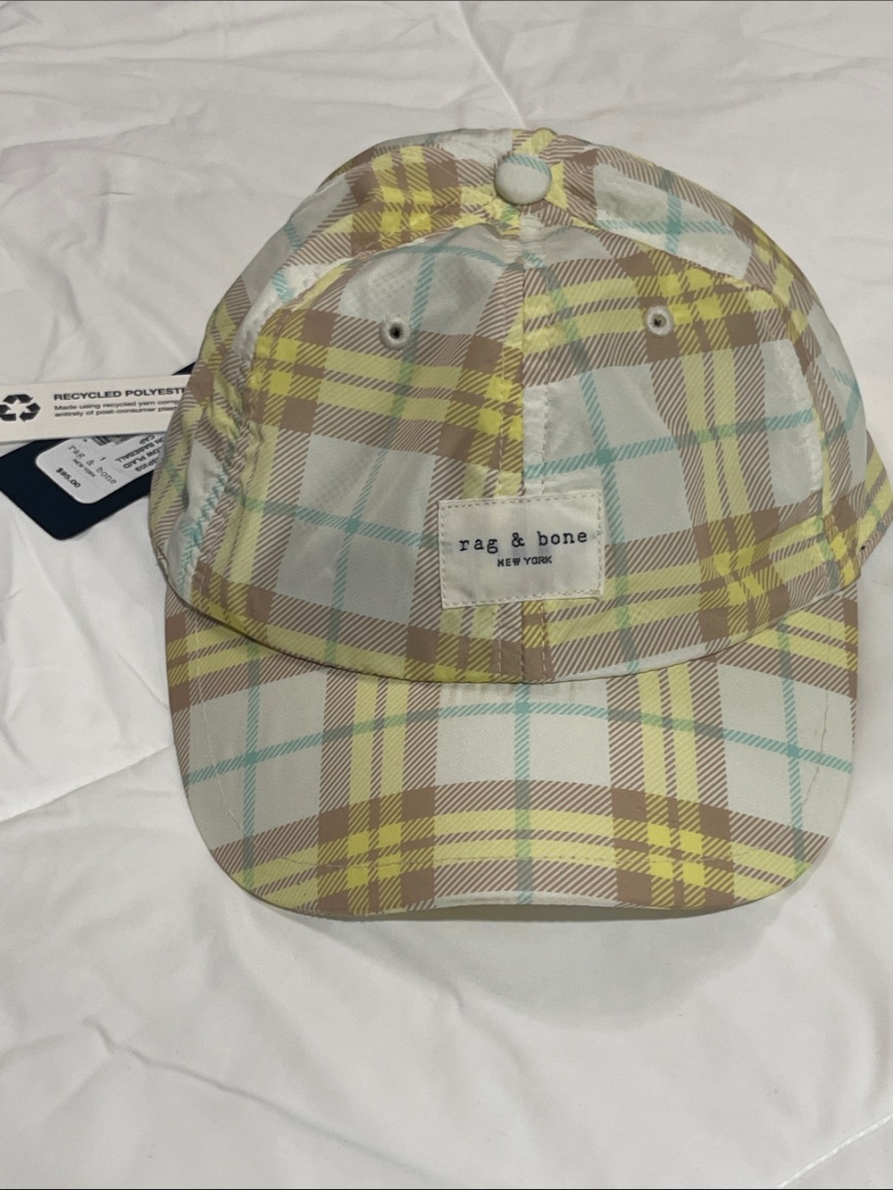 rag & bone AddisonYellow Plaid Baseball Cap NWT